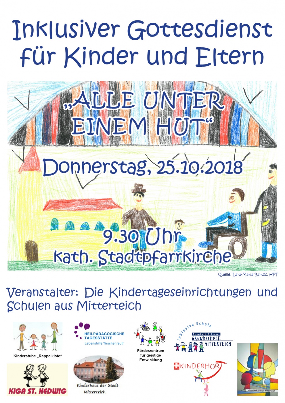 Inklusiver Gottesdienst der Kindertageseinrichtungen Mitterteich am 25.10.2018 um 9.30 Uhr
